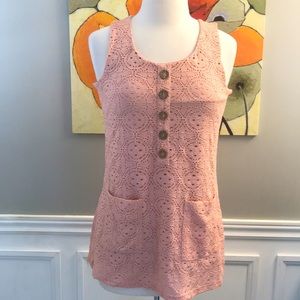 Nina Leonard lace tunic size S light pink